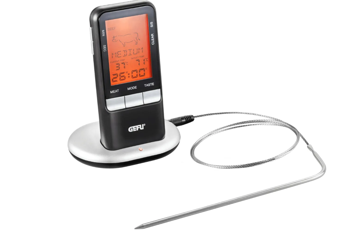 Thermomètre de cuisson numérique mobile Gefu Handi 0°C à 250°C avec sonde inox