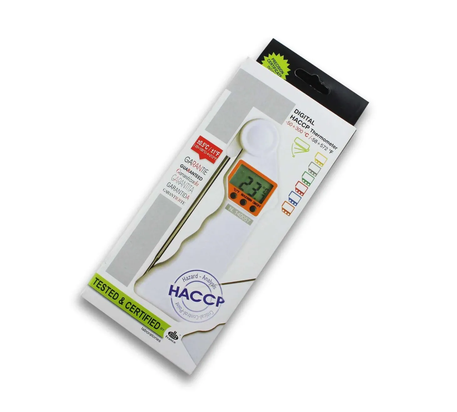 Thermomètre digital -50+300°C HACCP Alla France avec sonde rotative