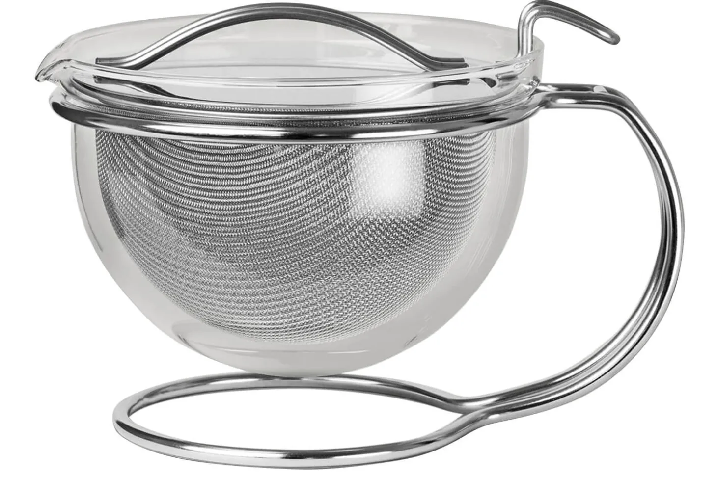 Théière Mono Filio 1,5L en verre borosilicate avec support en inox 18/10