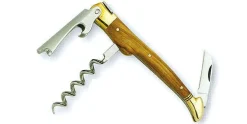 Tire bouchon Laguiole Arbalète G. David 3 pièces manche olivier laiton 12cm