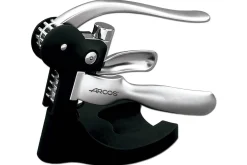 Tire-bouchon à levier Arcos avec coupe-capsule en alliage de zinc et ABS noir 26cm