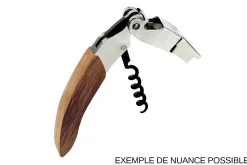 Tire-bouchon sommelier Ligne W Origine manche en chêne finition lie de vin