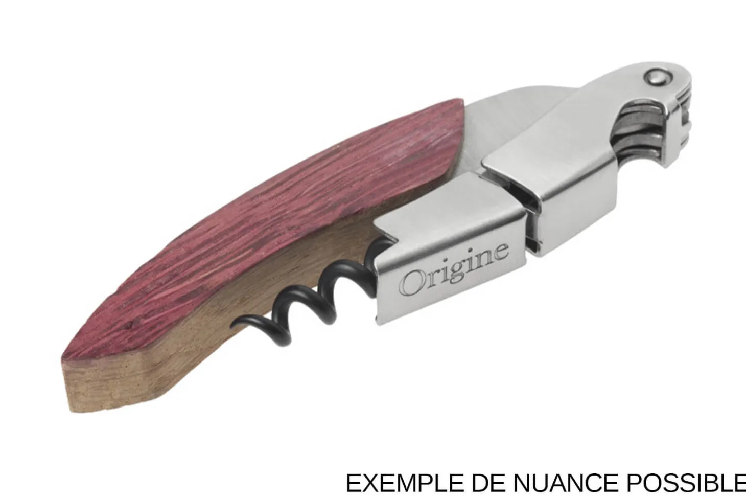 Tire-bouchon sommelier Ligne W Origine manche en chêne finition lie de vin
