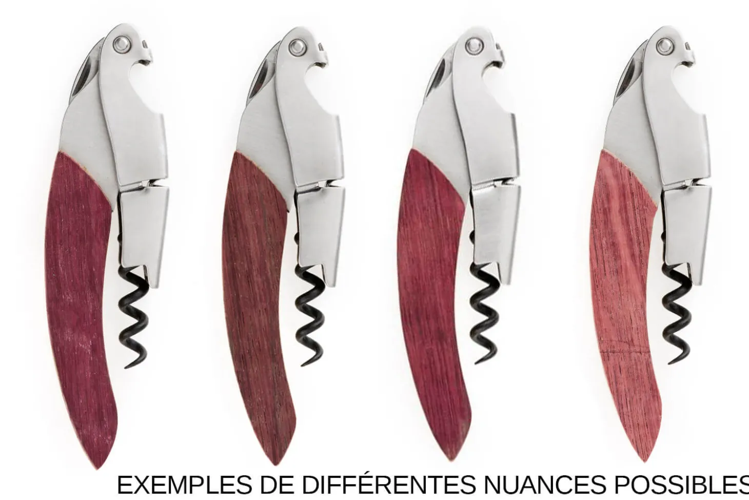 Tire-bouchon sommelier Ligne W Origine manche en chêne finition lie de vin