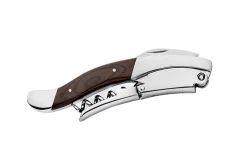 Tire-bouchons professionnel Legnoart Ghemme WF-1DX en acier brillant et manche en wengé