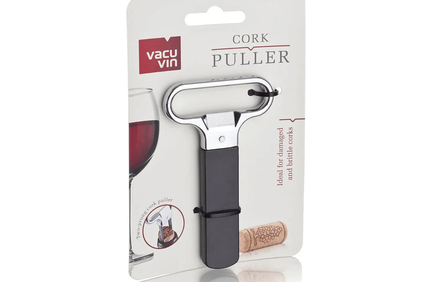 Tire-bouchon Vacu Vin à double lame - Idéal bouchons abîmés