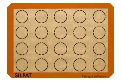 Toile de cuisson spéciale macarons Silpat en silicone et toile de verre 42x29,5cm