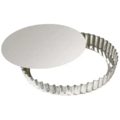 Tourtière cannelée en fer blanc + fond amovible