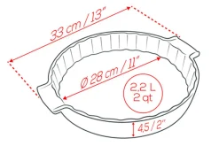 Tourtière Peugeot Appolia en céramique rouge Ø28cm