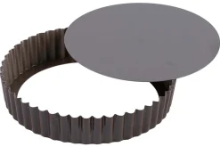 Tourtière ronde cannelée bord haut Gobel anti-adhérent fond mobile
