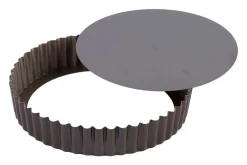 Tourtière ronde cannelée bord haut Gobel anti-adhérent fond mobile