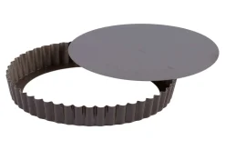 Tourtière ronde cannelée Gobel anti-adhérent fond mobile