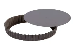 Tourtière ronde cannelée Gobel anti-adhérent fond mobile