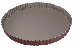 Tourtière ronde cannelée Gobel anti-adhérent fond fixe - Diamètre 28cm