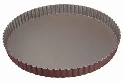Tourtière ronde cannelée Gobel anti-adhérent fond fixe - Diamètre 24cm