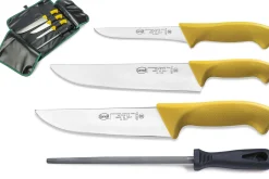 Trousse professionnelle de boucher 3 couteaux + 1 fusil Sanelli Skin