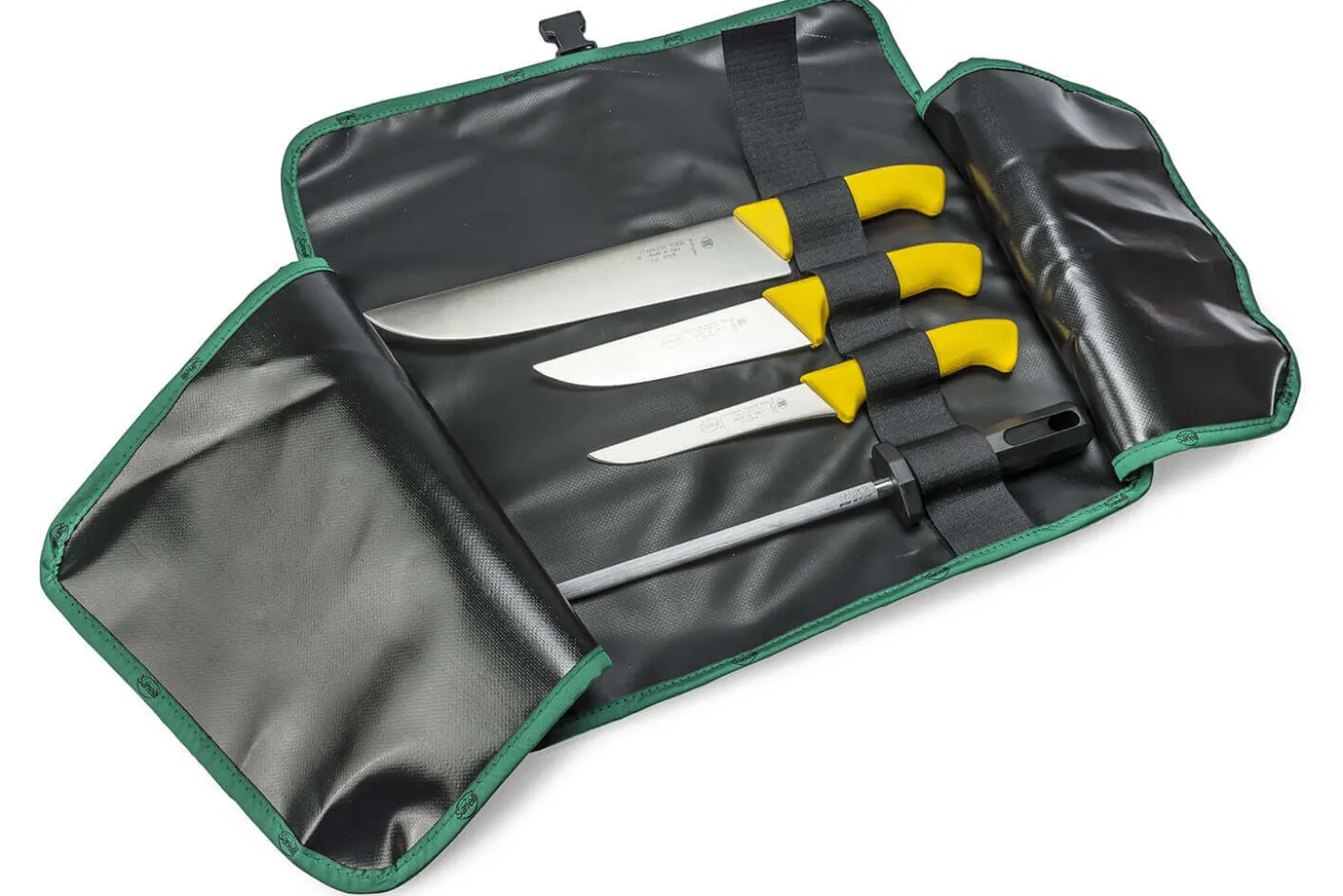 Trousse professionnelle de boucher 3 couteaux + 1 fusil Sanelli Skin