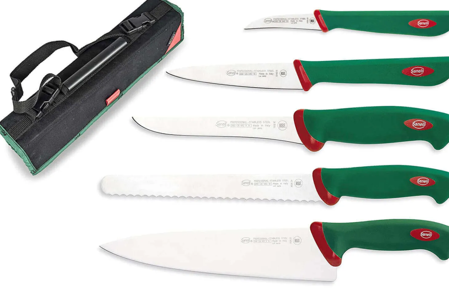 Trousse souple 5 couteaux professionnels Sanelli Premana