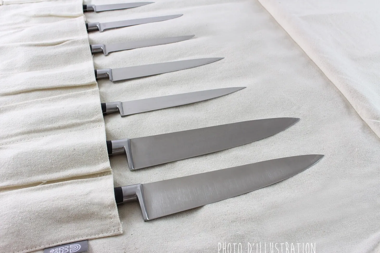 Trousse vide traditionnelle CHEF ROLL 7 pour 7 couteaux et ustensiles