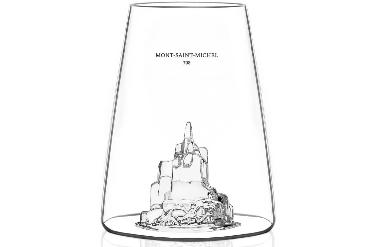 Verre à spiritueux long Alaskan Maker Iconic Monuments Mont Saint-Michel en verre cristallin
