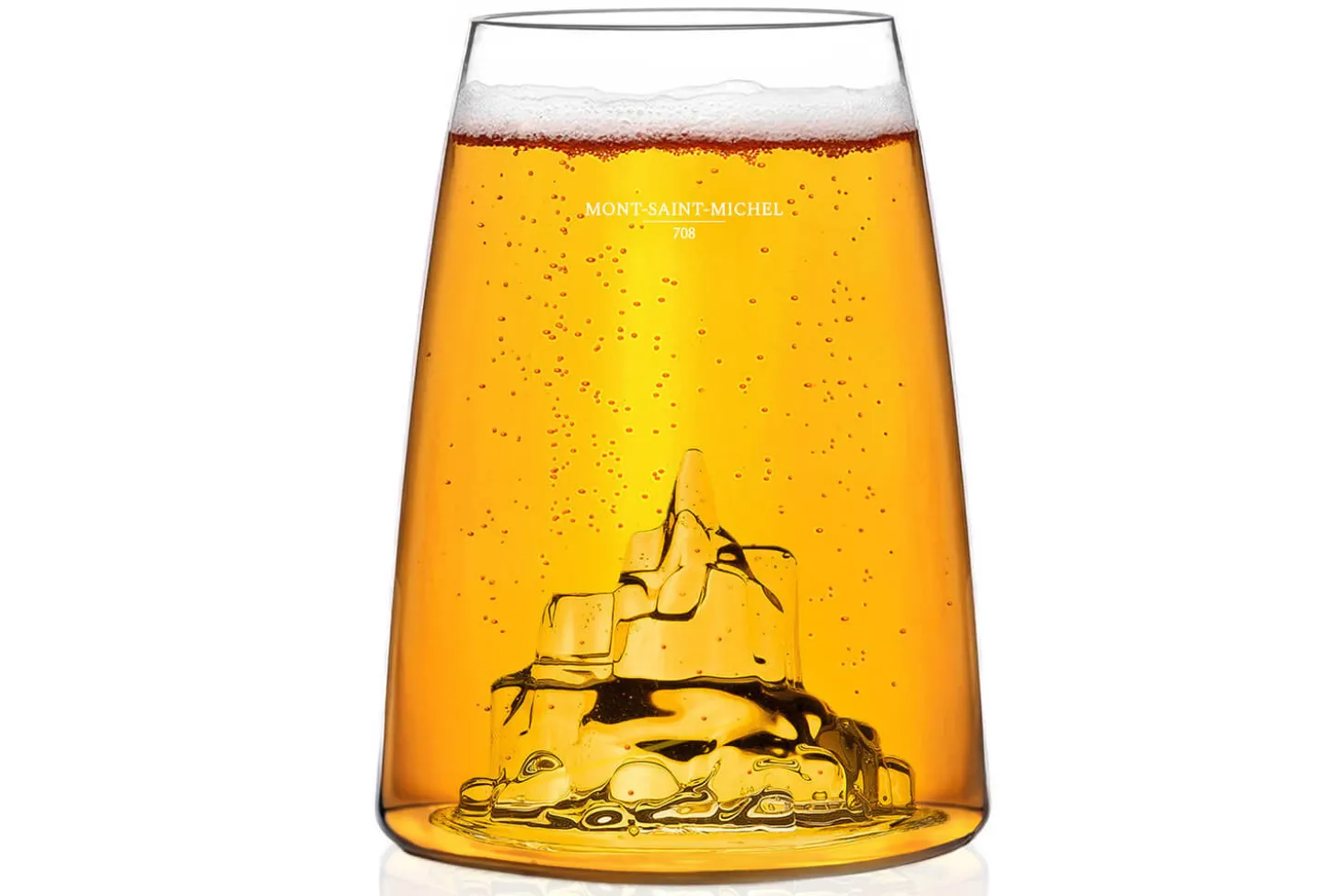 Verre à spiritueux long Alaskan Maker Iconic Monuments Mont Saint-Michel en verre cristallin