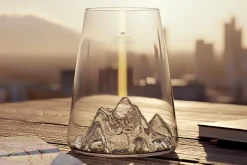 Verre à spiritueux long Alaskan Maker Topographic Mont Everest en verre critsallin
