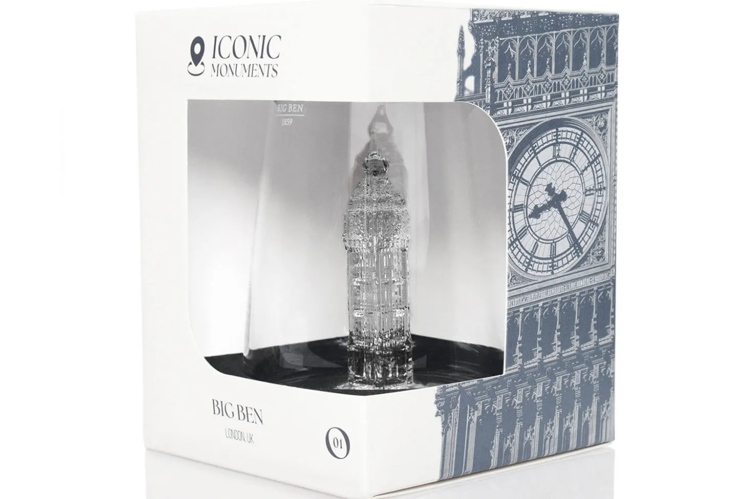 Verre à spiritueux long Alaskan Maker Iconic Monuments Big Ben en verre cristallin