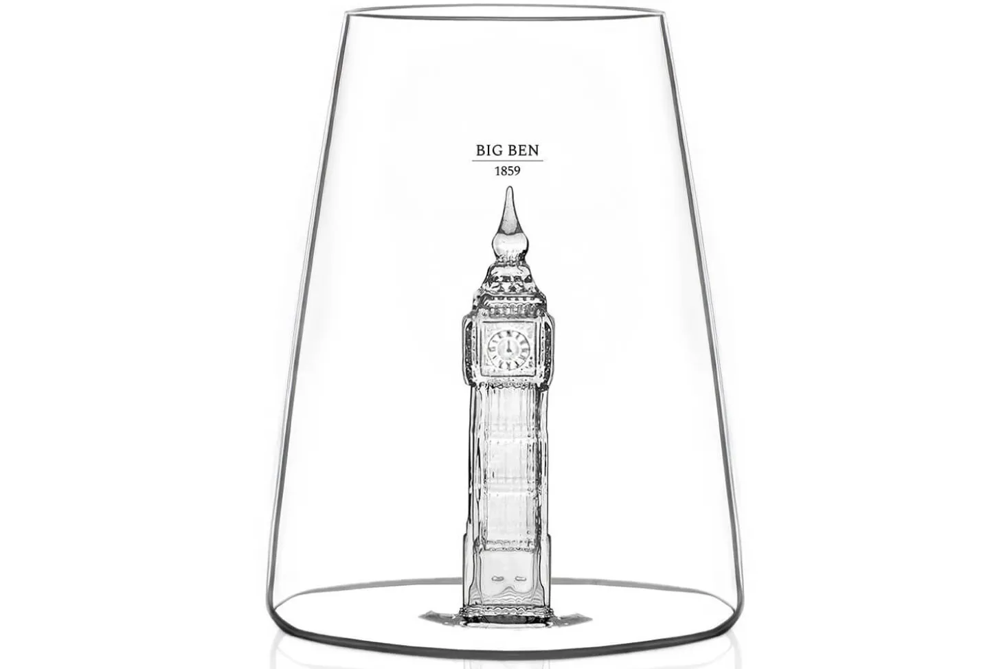 Verre à spiritueux long Alaskan Maker Iconic Monuments Big Ben en verre cristallin