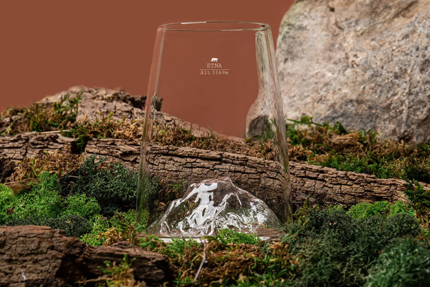 Verre à spiritueux long Alaskan Maker Topographic Etna en verre cristallin