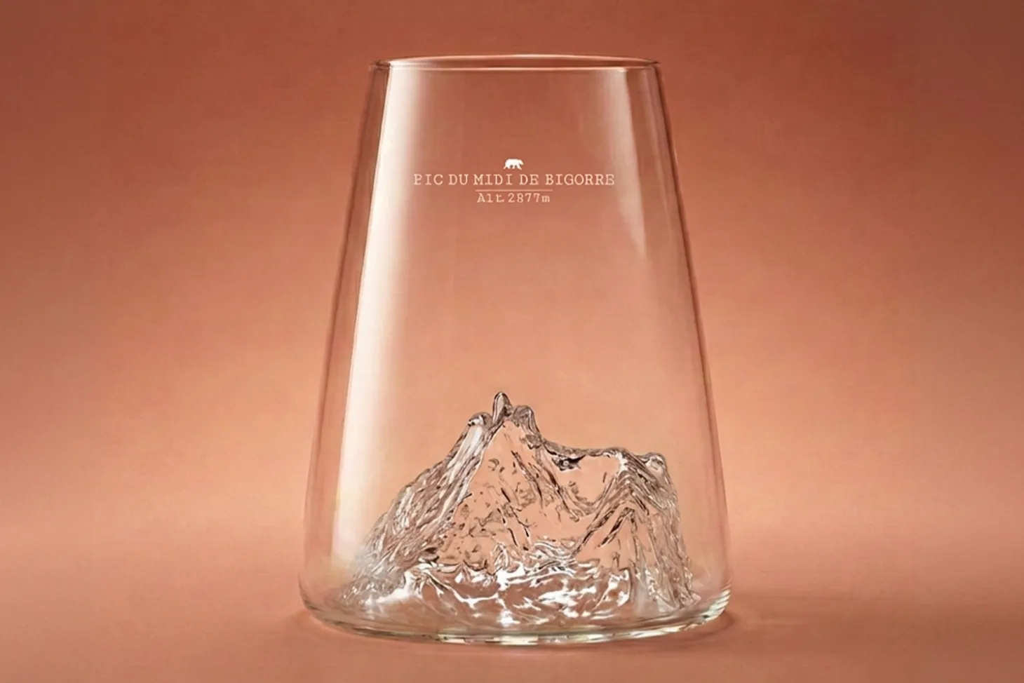 Verre à spiritueux long Alaskan Maker Topographic Pic du midi de Bigorre en verre cristallin