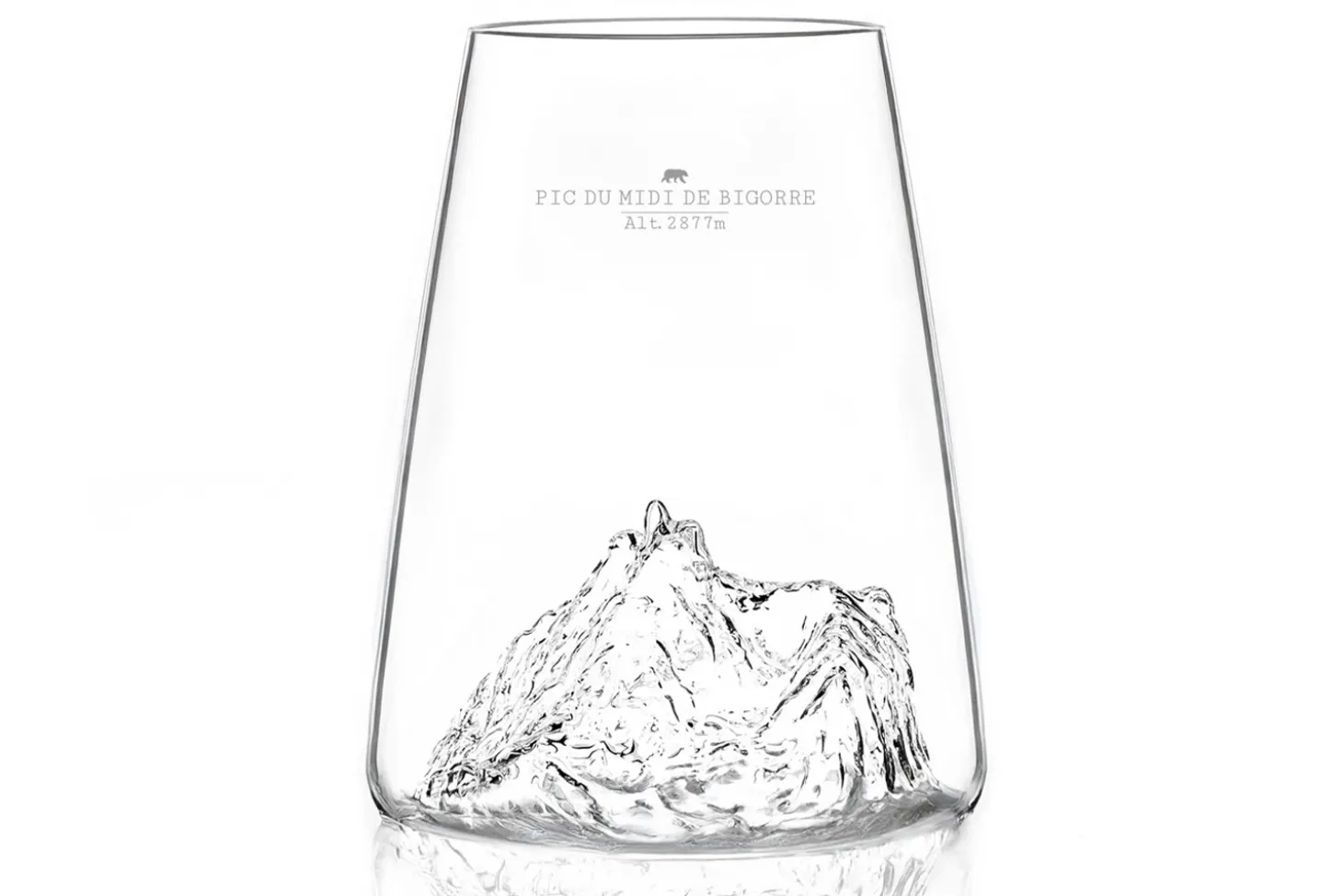Verre à spiritueux long Alaskan Maker Topographic Pic du midi de Bigorre en verre cristallin
