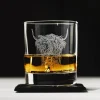 Verre à whisky avec dessous de verre Selbrae House - Motif vache