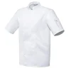Veste de cuisine mixte Robur Nero blanche à manches courtes