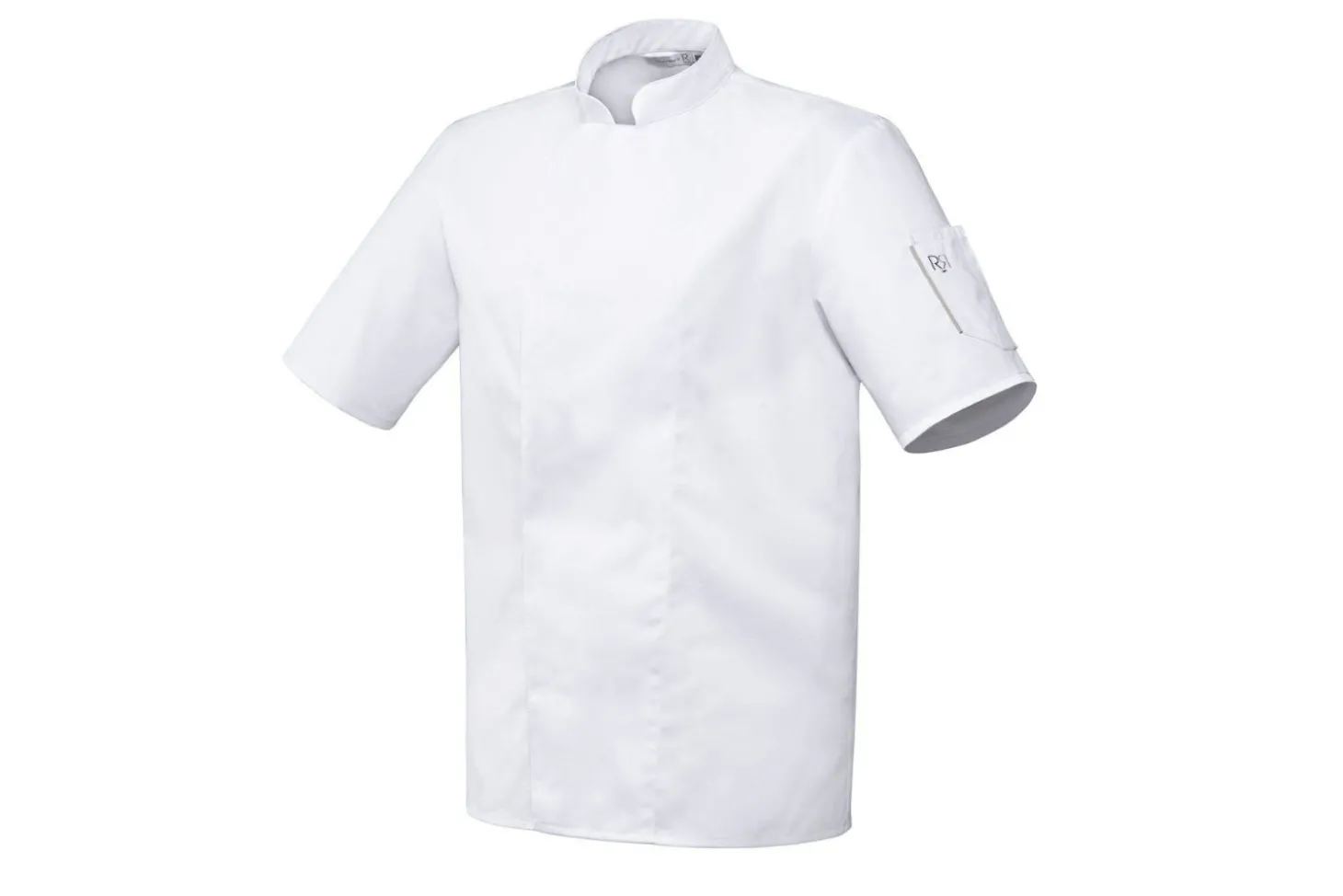 Veste de cuisine mixte Robur Nero blanche à manches courtes