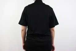 Veste de cuisine unisexe Egochef Pizzaiolo noire 100% Air Plus à manches courtes