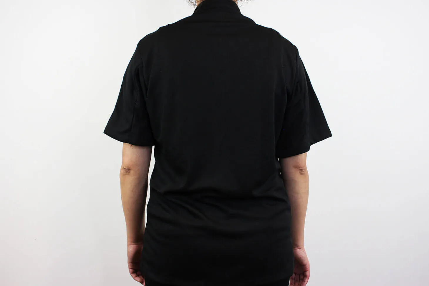 Veste de cuisine unisexe Egochef Pizzaiolo noire 100% Air Plus à manches courtes