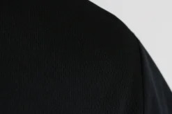 Veste de cuisine unisexe Egochef Ottavio Air Plus noire 100% microfibre à manches courtes