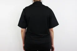 Veste de cuisine unisexe Egochef Ottavio Air Plus noire 100% microfibre à manches courtes
