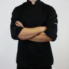 Veste de cuisine unisexe Egochef Safety noire polyester et coton à manches longues
