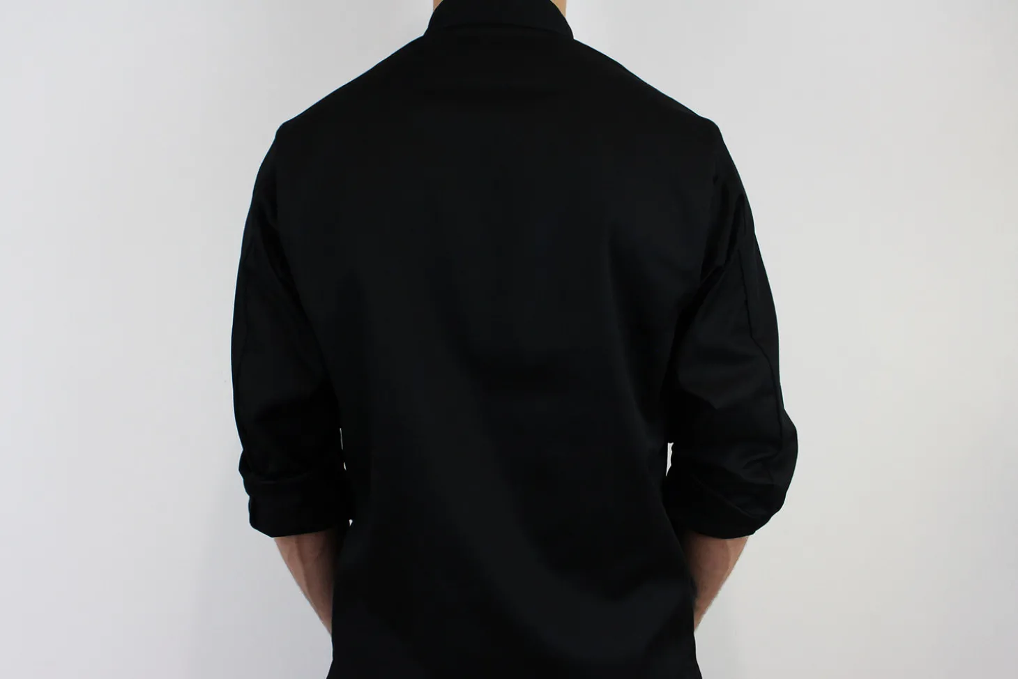 Veste de cuisine unisexe Egochef Safety noire polyester et coton à manches longues