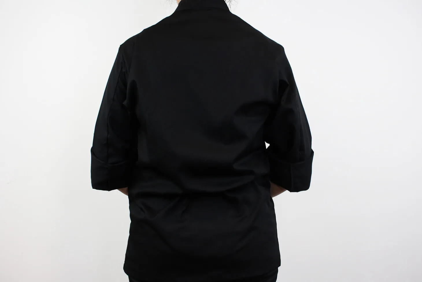 Veste de cuisine unisexe Egochef Safety noire polyester et coton à manches longues