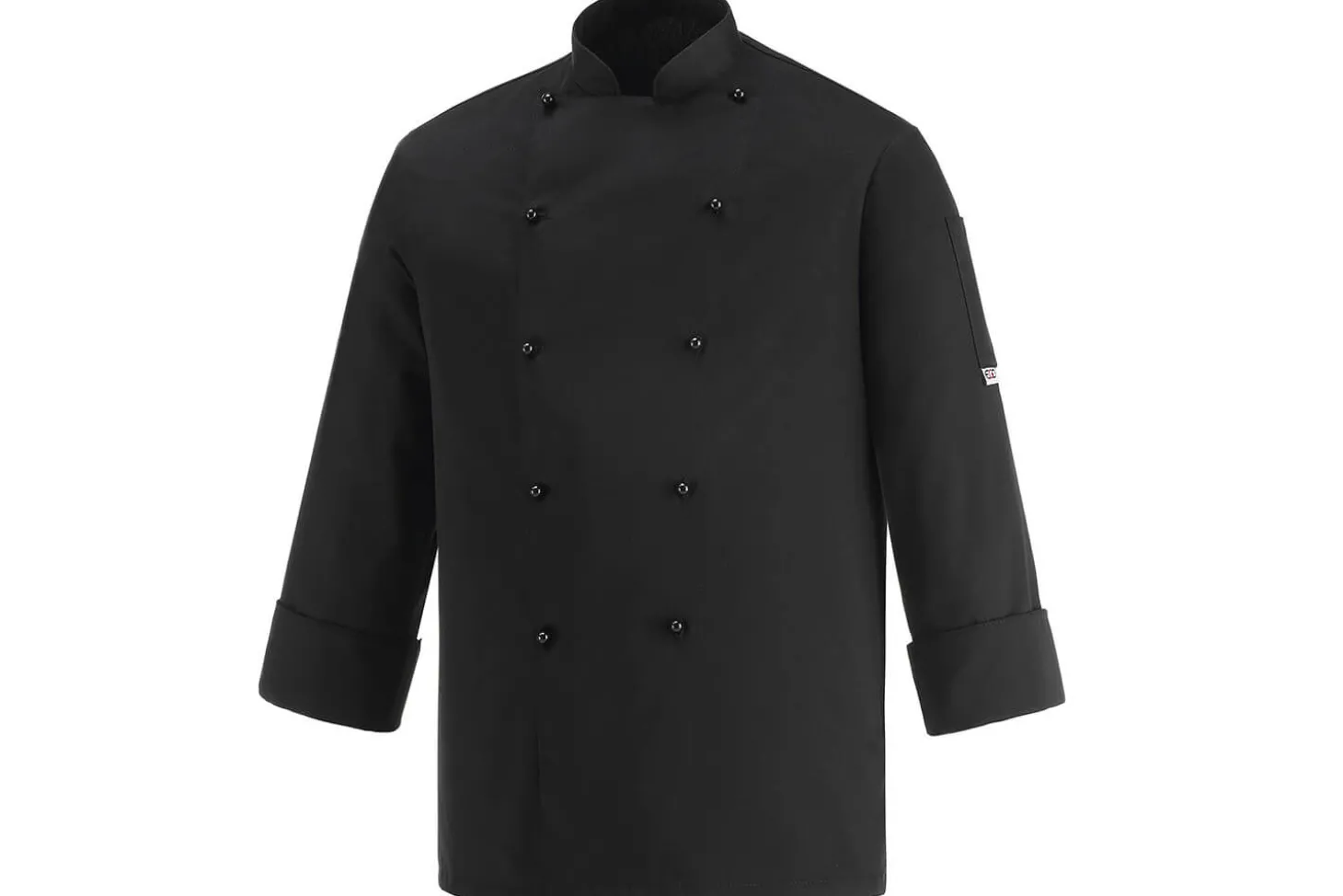 Veste de cuisine unisexe Egochef Safety noire polyester et coton à manches longues