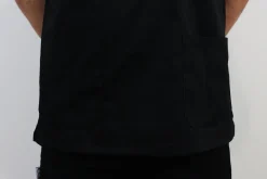 Veste de cuisine unisexe Egochef Leonardo noire polyester et coton à manches courtes
