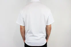 Veste de cuisine unisexe Egochef Ottavio Air Plus blanche 100% microfibre à manches courtes