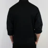 Veste de cuisine unisexe Egochef Ottavio Air Plus noire 100% microfibre à manches longues