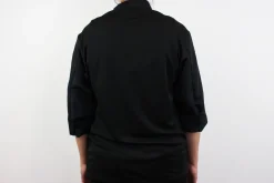 Veste de cuisine unisexe Egochef Ottavio Air Plus noire 100% microfibre à manches longues