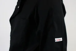 Veste de cuisine unisexe Egochef Cheap Air Plus noire polyester et coton à manches longues