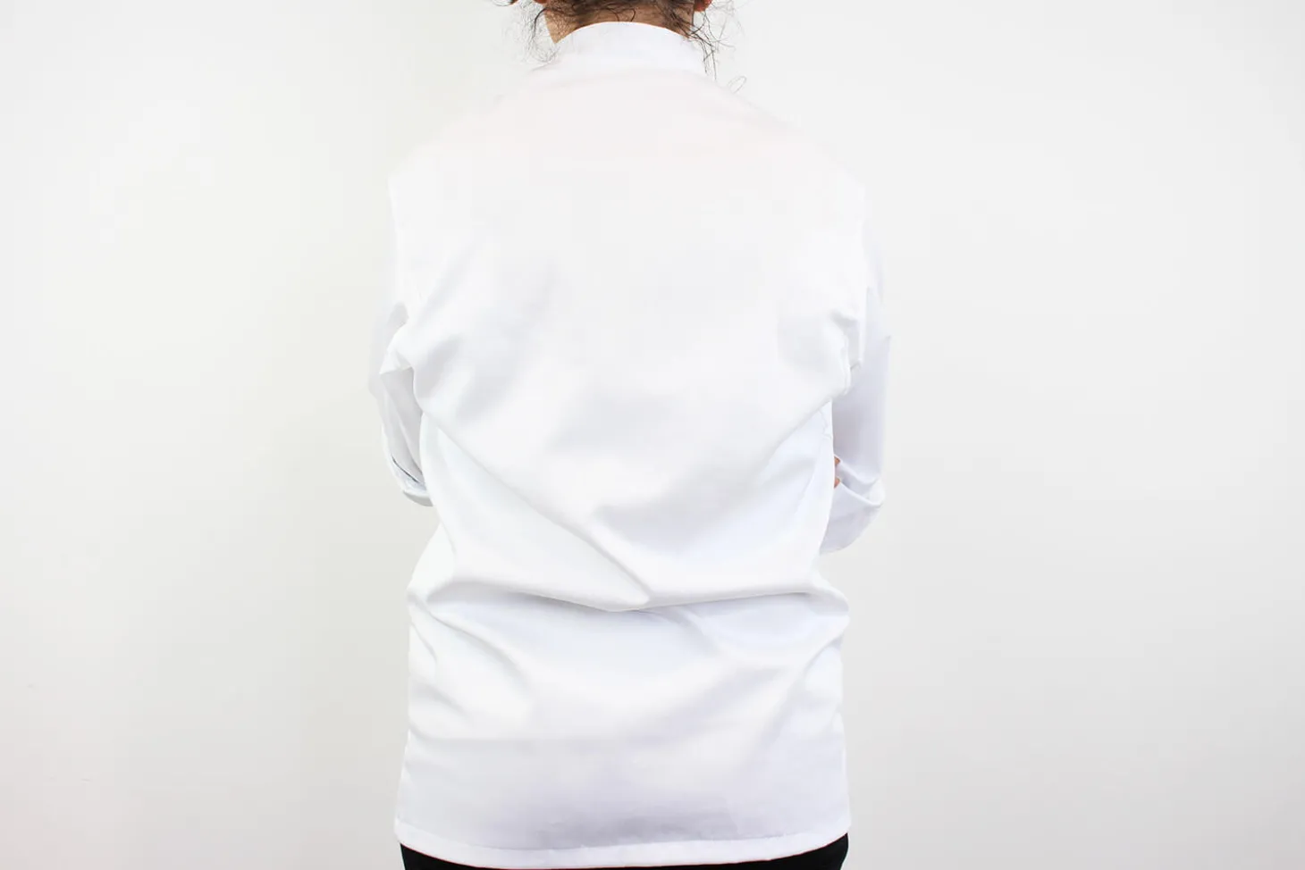 Veste de cuisine unisexe Egochef Cheap Air Plus blanche polyester et coton à manches longues
