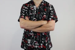 Veste de cuisine unisexe Egochef Leonardo caractères japonais 100% coton à manches courtes