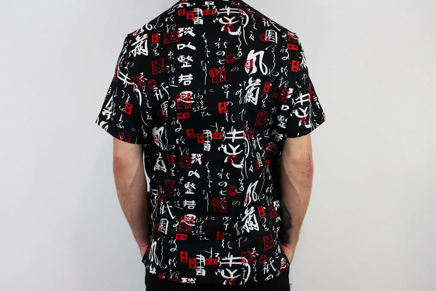 Veste de cuisine unisexe Egochef Leonardo caractères japonais 100% coton à manches courtes